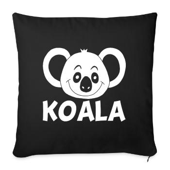 Weißer Koala - Sofakissenbezug 45 x 45 cm - Schwarz - Vorne