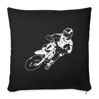 Supermoto - Supermotard - Sofakissenbezug 45 x 45 cm - Schwarz - Vorne