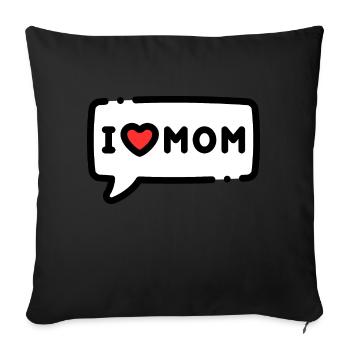 Love for mom - Sofa pillowcase 17,3'' x 17,3'' (45 x 45 cm) - black - Front