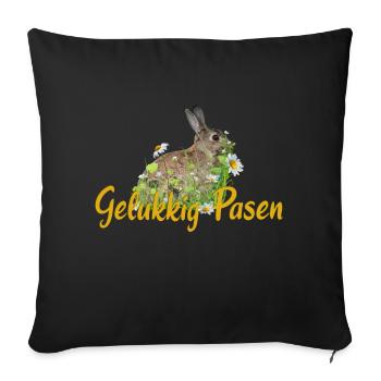 gelukkig pasen Frohe Ostern - Sofakissenbezug 45 x 45 cm - Schwarz - Vorne