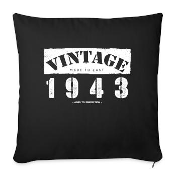 80 Year Old: Vintage Classic 1943 80th Birthday - Sofa pillowcase 17,3'' x 17,3'' (45 x 45 cm) - black - Front