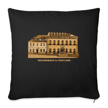 Hôtel de ville de Reichenbach Markt Vogtland Saxe - Housse de coussin décorative 45 x 45 cm - noir - Devant
