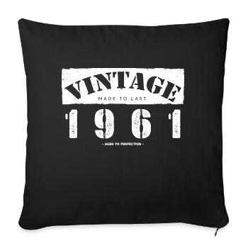 62 Year Old: Vintage Classic 1961 62nd Birthday - Sofa pillowcase 17,3'' x 17,3'' (45 x 45 cm) - black - Front