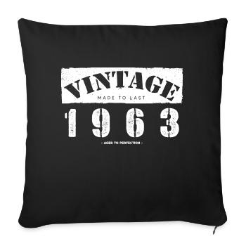 60 Year Old: Vintage Classic 1963 60th Birthday - Sofa pillowcase 17,3'' x 17,3'' (45 x 45 cm) - black - Front