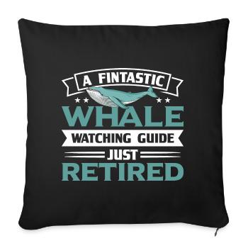 Whale Watching Whale Watching Orca Blue Whale - Sofa pillowcase 17,3'' x 17,3'' (45 x 45 cm) - black - Front