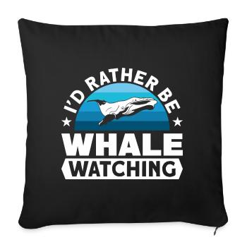 Whale Watching Whale Watching Orca Blue Whale - Sofa pillowcase 17,3'' x 17,3'' (45 x 45 cm) - black - Front