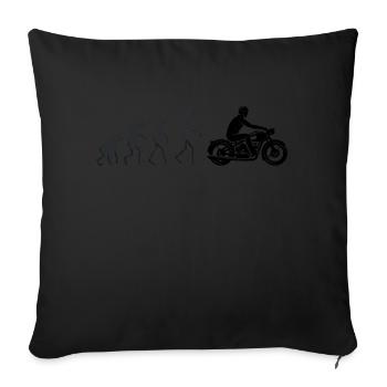 Biker - Human evolution - Sofa pillowcase 17,3'' x 17,3'' (45 x 45 cm) - black - Front