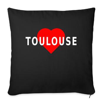 Toulouse-Herz - Sofakissenbezug 45 x 45 cm - Schwarz - Vorne