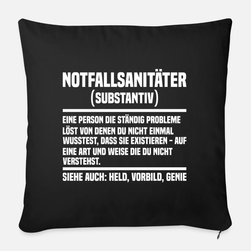 Notfallsanitäter - Sofakissenbezug 45 x 45 cm - Schwarz