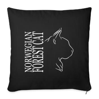 Profil de chat forestier norvégien Chats Chats Wilsigns - Housse de coussin décorative 45 x 45 cm - noir - Devant