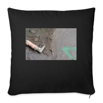 La jambe de poupée manquante - Housse de coussin décorative 45 x 45 cm - noir - Devant