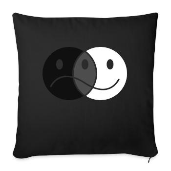 In a good mood or in a bad mood - Sofa pillowcase 17,3'' x 17,3'' (45 x 45 cm) - black - Front