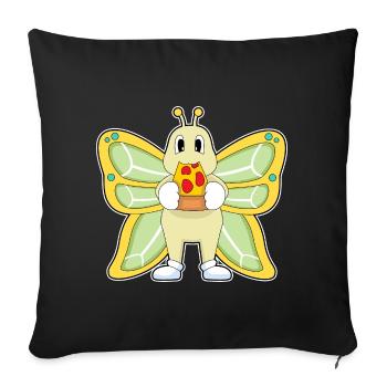 Butterfly Pizza - Sofa pillowcase 17,3'' x 17,3'' (45 x 45 cm) - black - Front