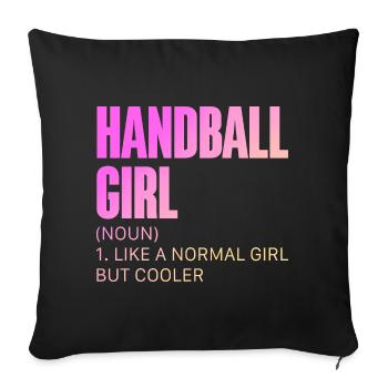 Handball Handball Player Women's Handball - Sofa pillowcase 17,3'' x 17,3'' (45 x 45 cm) - black - Front