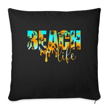 Summer surf croatia beach paradise hrvatska party - Sofa pillowcase 17,3'' x 17,3'' (45 x 45 cm) - black - Front