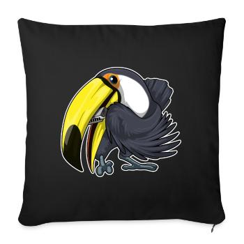 Toucan Musician Harmonica Music - Sofa pillowcase 17,3'' x 17,3'' (45 x 45 cm) - black - Front