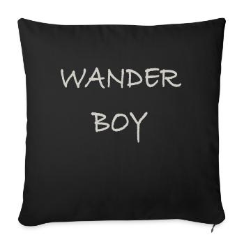 Garçon errant - Housse de coussin décorative 45 x 45 cm - noir - Devant