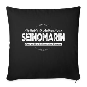 Seinomarin de Seine Maritime - Housse de coussin décorative 45 x 45 cm - noir - Devant