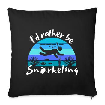 Je préfère faire du snorkeling - Beach Lover - Housse de coussin décorative 45 x 45 cm - noir - Devant