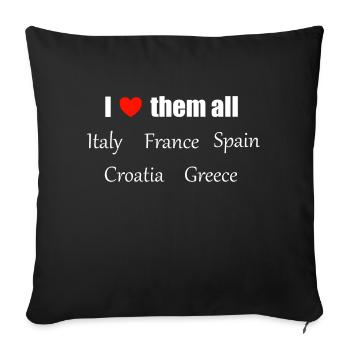 Je les aime tous - Housse de coussin décorative 45 x 45 cm - noir - Devant