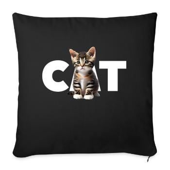 Chat - Pour tous ceux qui aiment les chats et le spectacle - Housse de coussin décorative 45 x 45 cm - noir - Devant