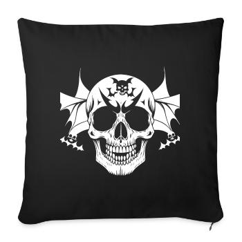 Horror Schädel Schädel Kunst Schädel Gothic Heavy Metal - Sofakissenbezug 45 x 45 cm - Schwarz - Vorne