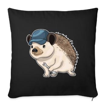 Atelier de clé mécanique Hedgehog - Housse de coussin décorative 45 x 45 cm - noir - Devant