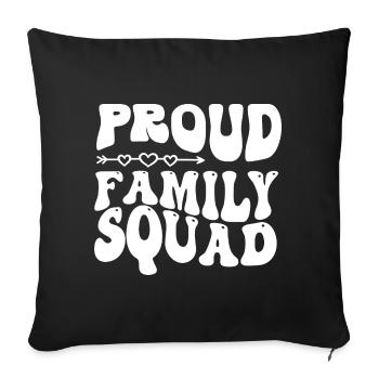 La fière escouade familiale - Housse de coussin décorative 45 x 45 cm - noir - Devant