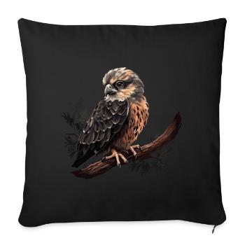 Hawk Bird Bird of Prey - Sofa pillowcase 17,3'' x 17,3'' (45 x 45 cm) - black - Front