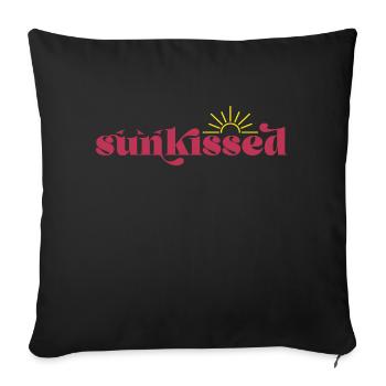 Kissed by the sun, summer sun beach holiday - Sofa pillowcase 17,3'' x 17,3'' (45 x 45 cm) - black - Front