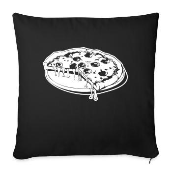 Pizza Restauration rapide Pizzeria - Housse de coussin décorative 45 x 45 cm - noir - Devant