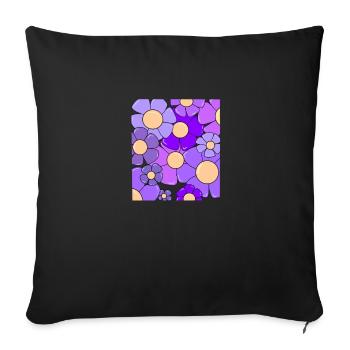 Fleurs unies - Housse de coussin décorative 45 x 45 cm - noir - Devant