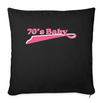 Année 70 baby - Housse de coussin décorative 45 x 45 cm - noir - Devant