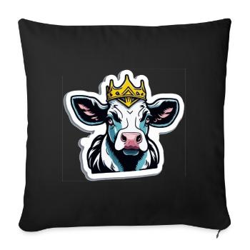 The cow is king - Sofa pillowcase 17,3'' x 17,3'' (45 x 45 cm) - black - Front