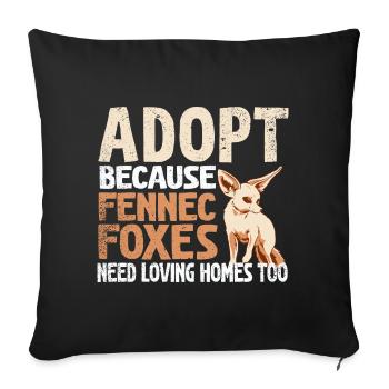 Adoptiere Fennec Füchse Liebevolle Häuser Fennec - Sofakissenbezug 45 x 45 cm - Schwarz - Vorne