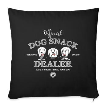 Snack pour chien revendeur de chemises noires - Housse de coussin décorative 45 x 45 cm - noir - Devant