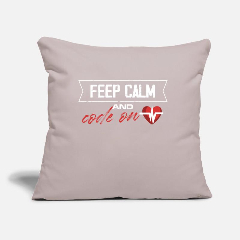 Restez calme et codez Housse de coussin décorative 45 x 45 cm