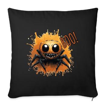 Halloween araignée mignonne et effrayante Boo! - Housse de coussin décorative 45 x 45 cm - noir - Devant