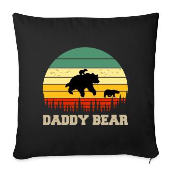 Daddy Bear climb the Mountain in Forest der Bär - Sofakissenbezug 45 x 45 cm - Schwarz - Vorne