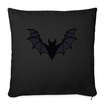 Ombres sombres : Chauve-souris majestueuse - Housse de coussin décorative 45 x 45 cm - noir - Devant