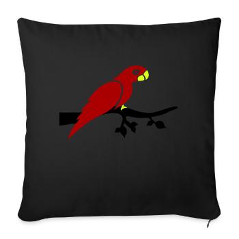 Parrot Branch - Sofa pillowcase 17,3'' x 17,3'' (45 x 45 cm) - black - Front