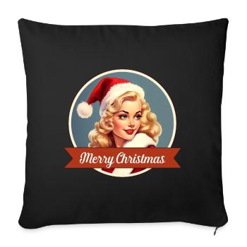 A Christmas Greeting - Sofa pillowcase 17,3'' x 17,3'' (45 x 45 cm) - black - Front