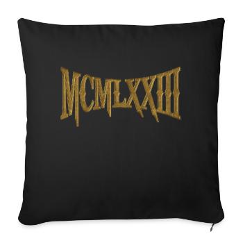 MCMLXXIII 1973 50. Geburtstag B-Day Geburtstagsgeschenk - Sofakissenbezug 45 x 45 cm - Schwarz - Vorne