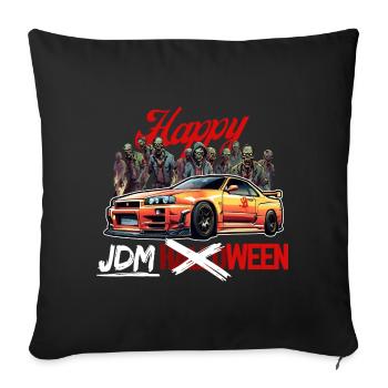 Jdm Halloween edition / Tuning Mechanic Costume - Sofa pillowcase 17,3'' x 17,3'' (45 x 45 cm) - black - Front