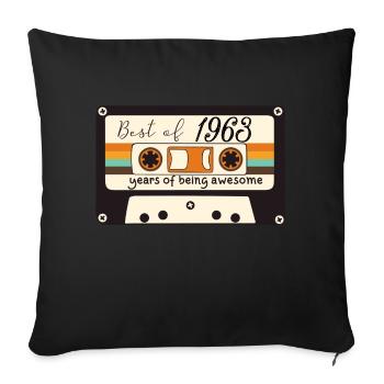 1963 - Sofa pillowcase 17,3'' x 17,3'' (45 x 45 cm) - black - Front