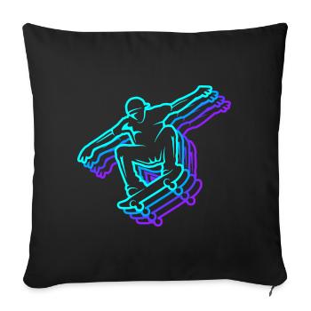 Skater Skateboarder Hommes Skateboard Enfants - Housse de coussin décorative 45 x 45 cm - noir - Devant