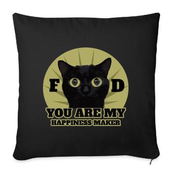 Cute Black Cat - Sofa pillowcase 17,3'' x 17,3'' (45 x 45 cm) - black - Front