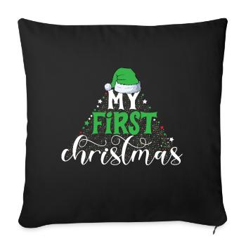 First Christmas - Sofa pillowcase 17,3'' x 17,3'' (45 x 45 cm) - black - Front