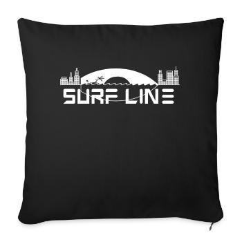 Surfline 3 - Housse de coussin décorative 45 x 45 cm - noir - Devant