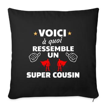 Amitié héroïque et humoristique - Housse de coussin décorative 45 x 45 cm - noir - Devant
